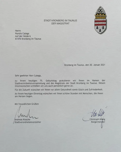 Written reference for Nunzio from Christoph König