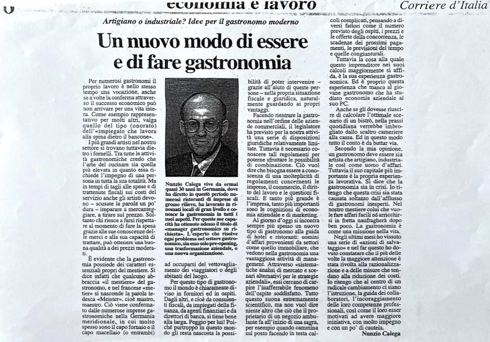 Article featuring Nunzio Calega