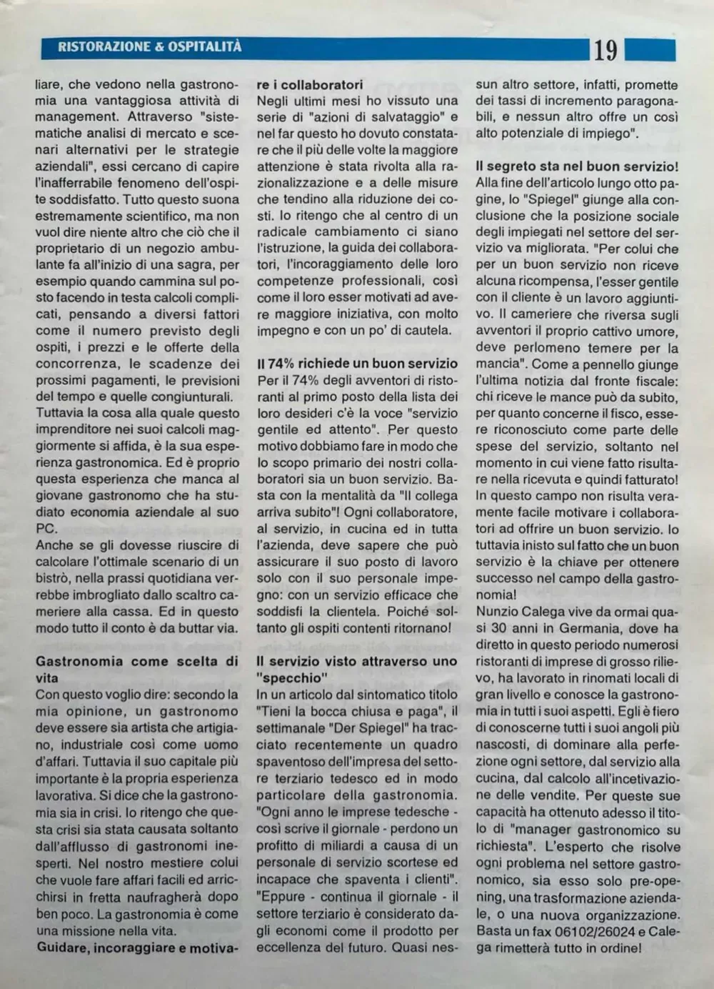 Article written by Nunzio Calega part 2