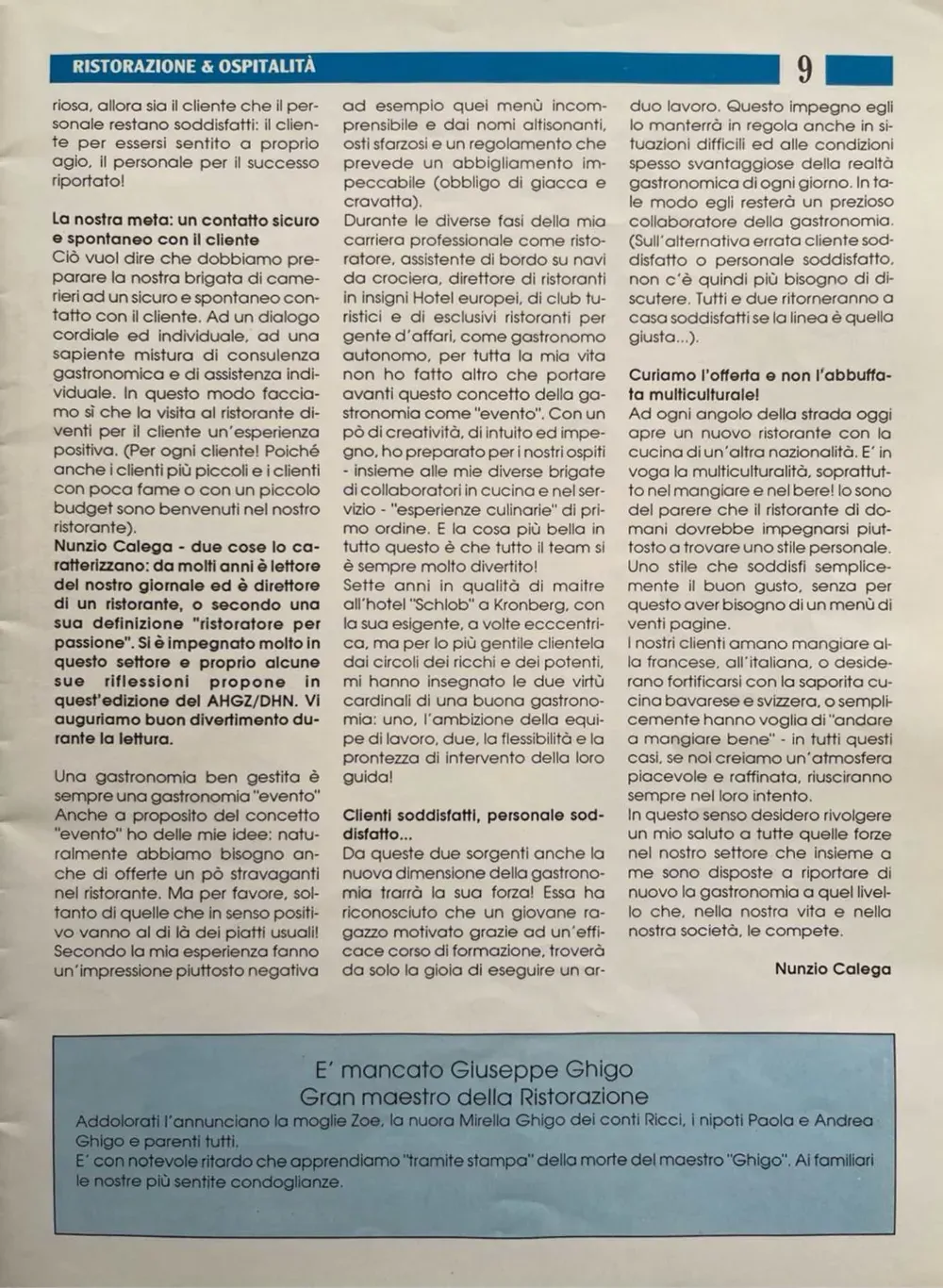 Article written by Nunzio Calega part 2